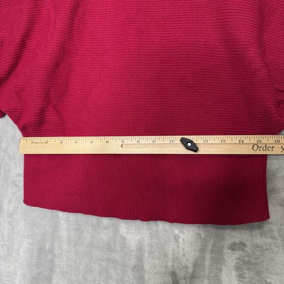 Tommy Bahama Sweater Womens Small Pink Red Batwing Dolman Sleeve Knit Pullover - Picture 5 of 9